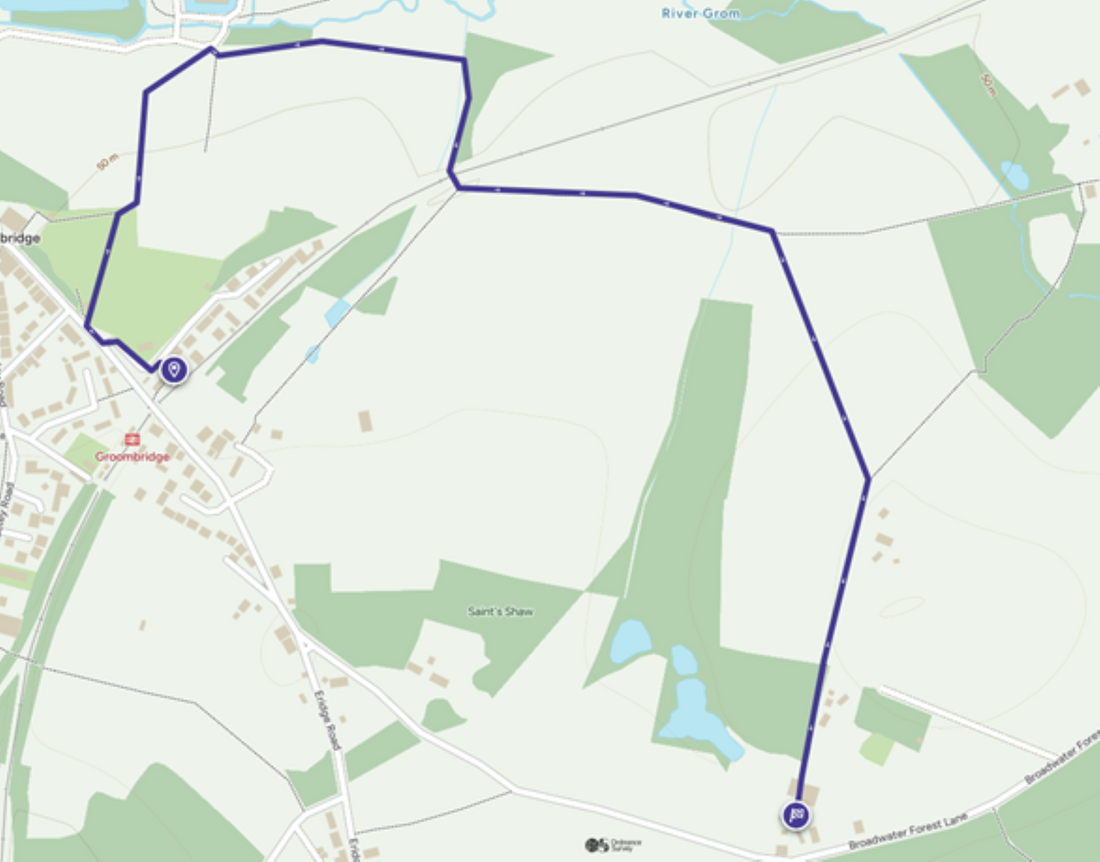Spa Valley Railway walking map via Groombridge Place